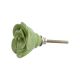 Pea Green Crackle Rose Medium Ceramic Drawer Knob